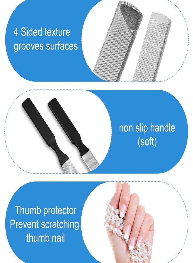COMNICO 2pcs Toe Nail Files for Thick Nails, Professional 4 Sides Nail File Stainless Steel Nail Dresser Manicure Pedicure Tool for Men Seniors Dogs - Image 4